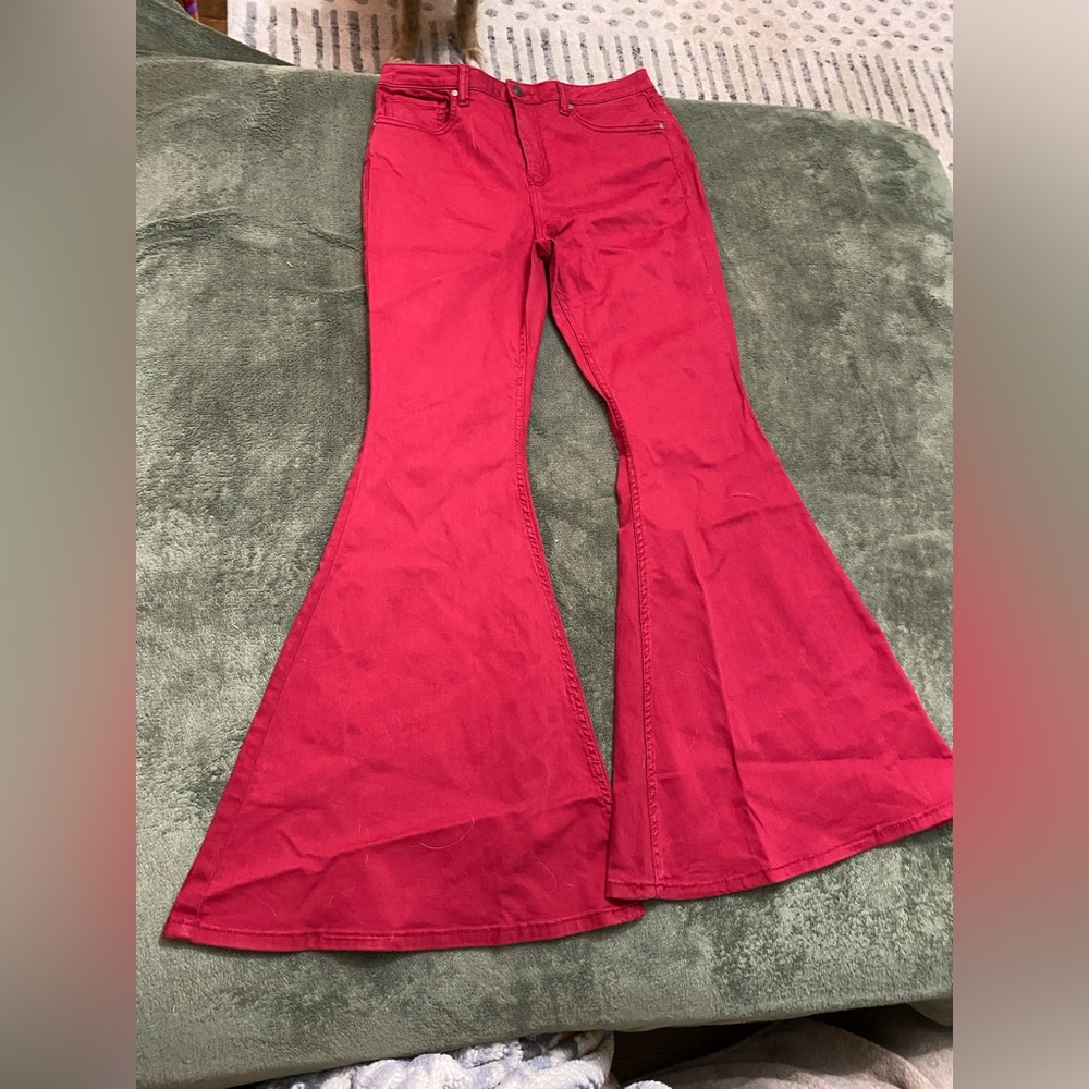 Red shyanne flared jeans